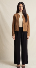 Load image into Gallery viewer, Collarless Suede Jacket - Camel