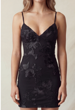 Load image into Gallery viewer, Embroidered Sweetheart Mini Dress - Black