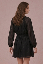 Load image into Gallery viewer, Bishop Sleeve Chiffon Mini Dress - Black