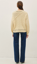 Load image into Gallery viewer, Contrast Stitch Cable Knit Sweater - Natural/Black