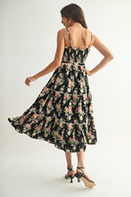 Load image into Gallery viewer, Floral Tiered Maxi Dress - Black