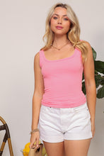 Load image into Gallery viewer, ^Ribbed Tank Top Round Neck - Pink