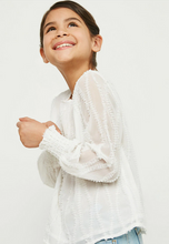 Load image into Gallery viewer, ^Textured Sheer Smocked Cuff Top - Youth