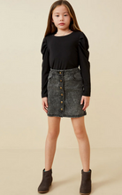 Load image into Gallery viewer, ^Pleated Shoulder Knit Black - Youth
