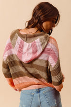 Load image into Gallery viewer, Loose Knit Light Weight Hooded Sweater - Multi Color
