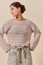 Load image into Gallery viewer, Scallop Edge Loose Knit Crochet Sweater - Taupe
