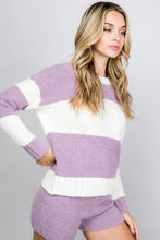 Load image into Gallery viewer, Fuzzy Striped Plush Shorts - Lavender
