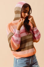 Load image into Gallery viewer, Loose Knit Light Weight Hooded Sweater - Multi Color
