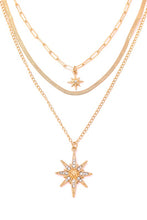 Load image into Gallery viewer, North Star Pendant Layered Necklace - Gold
