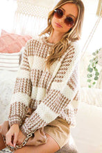Load image into Gallery viewer, Chunky Knit Drop Shoulder Sweater - Mocha Ivory
