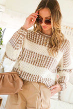 Load image into Gallery viewer, Chunky Knit Drop Shoulder Sweater - Mocha Ivory
