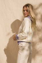 Load image into Gallery viewer, Contrast Oversized Half Zip Sweater - Lavender/Ivory
