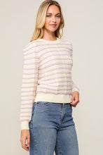 Load image into Gallery viewer, Soft Piped Stripe Sweater - Lavender
