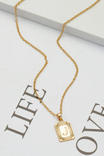 Load image into Gallery viewer, Rectangle Double Sided Letter Initial Pendant
