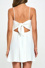 Load image into Gallery viewer, Ruched Neckline Tie Back Dress - White