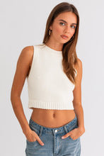 Load image into Gallery viewer, Sleeveless Ribbed Seam Lightweight Sweater Tank - White
