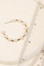 Load image into Gallery viewer, Pearl Beaded Classic Hoop Earring - Gold
