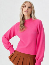 Load image into Gallery viewer, Mock Neck Textured Top - Pink
