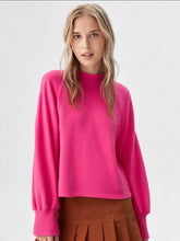Load image into Gallery viewer, Mock Neck Textured Top - Pink
