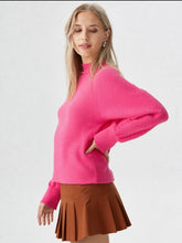 Load image into Gallery viewer, Mock Neck Textured Top - Pink

