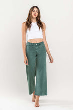 Load image into Gallery viewer, +Raw Hem Cropped High Rise Wide Leg - Mallard Green
