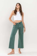 Load image into Gallery viewer, +Raw Hem Cropped High Rise Wide Leg - Mallard Green
