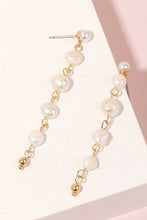 Load image into Gallery viewer, Pearl Bead Chain Dangle Earrings - Gold
