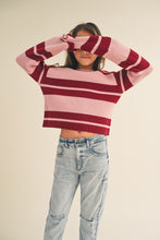 Load image into Gallery viewer, Striped Crewneck Pink/Red - Youth
