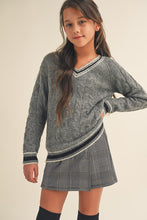 Load image into Gallery viewer, Preppy V-Neck Pullover Charcoal - Youth
