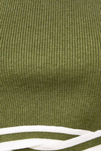 Load image into Gallery viewer, +Round Neck Contrast Band Knit Top - Olive
