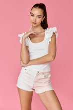 Load image into Gallery viewer, Colorblock Denim Shorts - Pink/White
