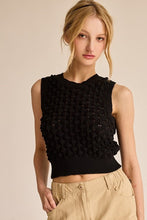 Load image into Gallery viewer, +Textured Knit Sleeveless Top - Black
