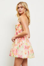 Load image into Gallery viewer, Open Shoulder Front Tie Floral Dress
