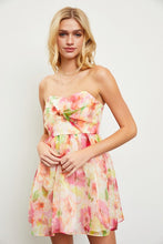 Load image into Gallery viewer, Open Shoulder Front Tie Floral Dress
