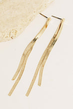 Load image into Gallery viewer, Double Harringbone Dangle Earrings - Gold
