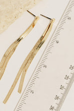 Load image into Gallery viewer, Double Harringbone Dangle Earrings - Gold
