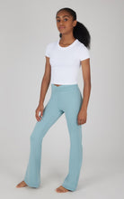 Load image into Gallery viewer, +Butter Soft Ruched Waist Flared Legging Light Blue - Youth
