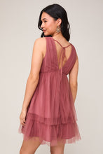 Load image into Gallery viewer, +Fall Hues Layeres Mesh Dress - Mauve
