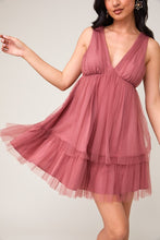 Load image into Gallery viewer, +Fall Hues Layeres Mesh Dress - Mauve
