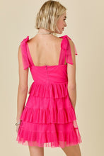 Load image into Gallery viewer, Tiered Ruffle Mini Dress - Hot Pink
