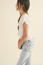 Load image into Gallery viewer, Tiered Smocked Top White - Youth
