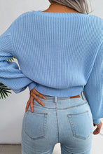 Load image into Gallery viewer, Contrasting Cable Knit Long Sleeve - Light Blue
