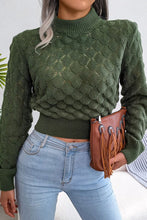 Load image into Gallery viewer, Textured Mock Neck Sweater - Green
