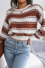 Load image into Gallery viewer, Pattern Striped Exaggerated Hem Sweater - Brown
