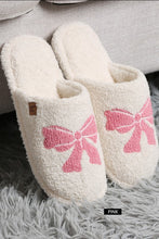 Load image into Gallery viewer, Ribbon Bow Print Slide On Slippers
