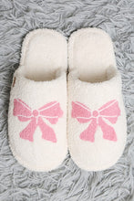 Load image into Gallery viewer, Ribbon Bow Print Slide On Slippers
