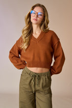 Load image into Gallery viewer, Contrast Ribbed Hem Sweater - Cafe
