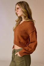 Load image into Gallery viewer, Contrast Ribbed Hem Sweater - Cafe
