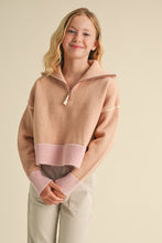 Load image into Gallery viewer, Half Zip Sailor Collar Sweater - Youth
