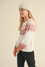 Load image into Gallery viewer, Winter Raglan Sweater Ivory/Mauve - Youth
